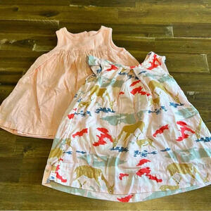 Gabp Baby Dress Bundle Pink Doe Deer Woods Ruffle Glitter stripe 3-6 months